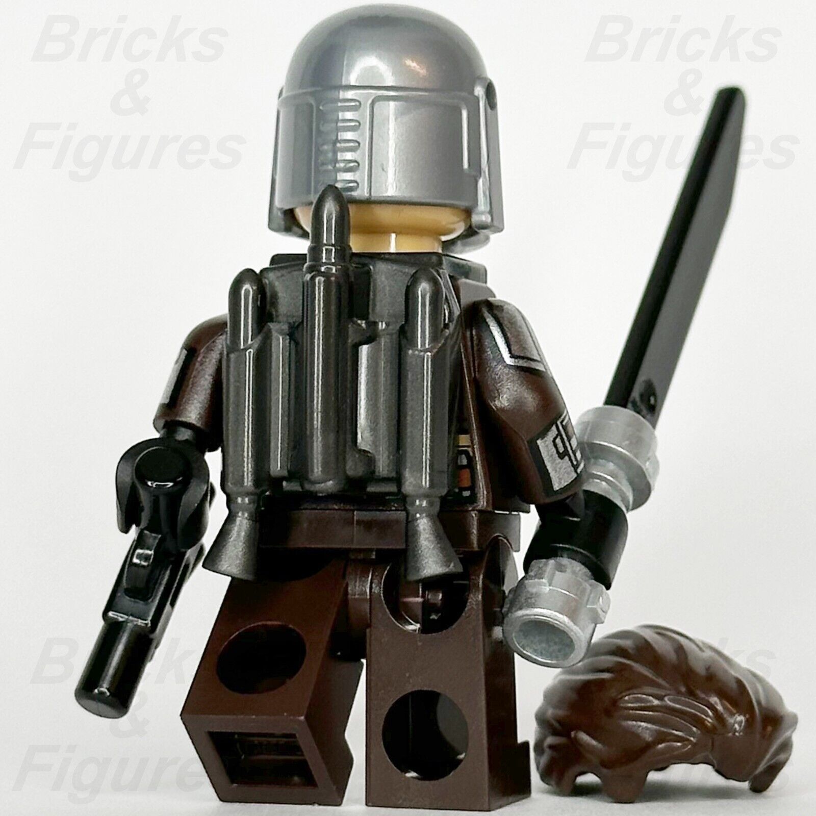 LEGO Star Wars Din Djarin Minifigure The Mandalorian Darksaber 75361 sw1258 - Bricks & Figures