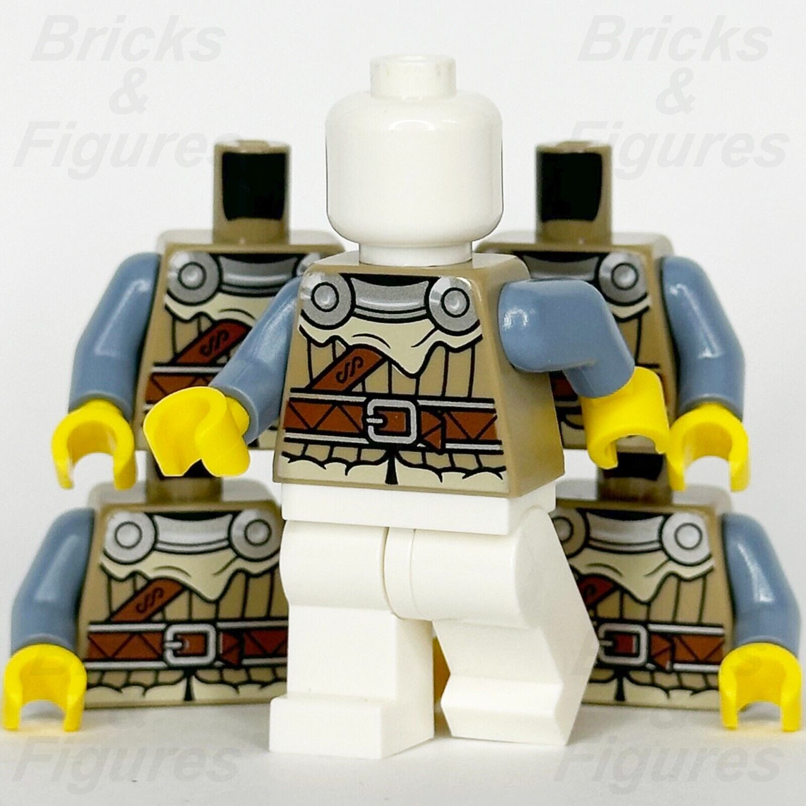 LEGO Viking Torso Minifigure Jacket Tan Fur Armour Body Part Vikings 31132 x 5 - Bricks & Figures