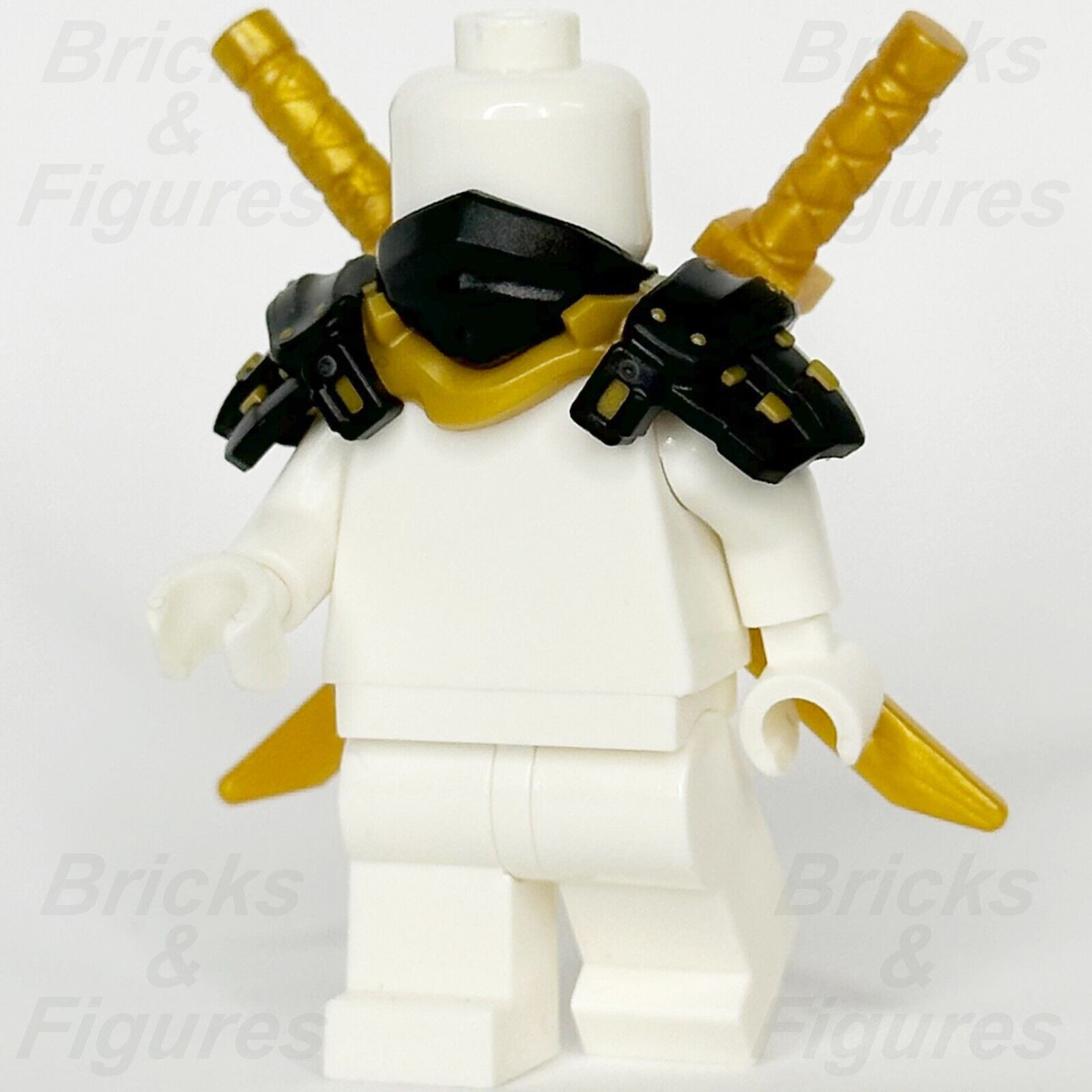 LEGO Ninjago Minifigure Shoulder Armour Part Black Scabbard w/ 2 Katana Swords - Bricks & Figures