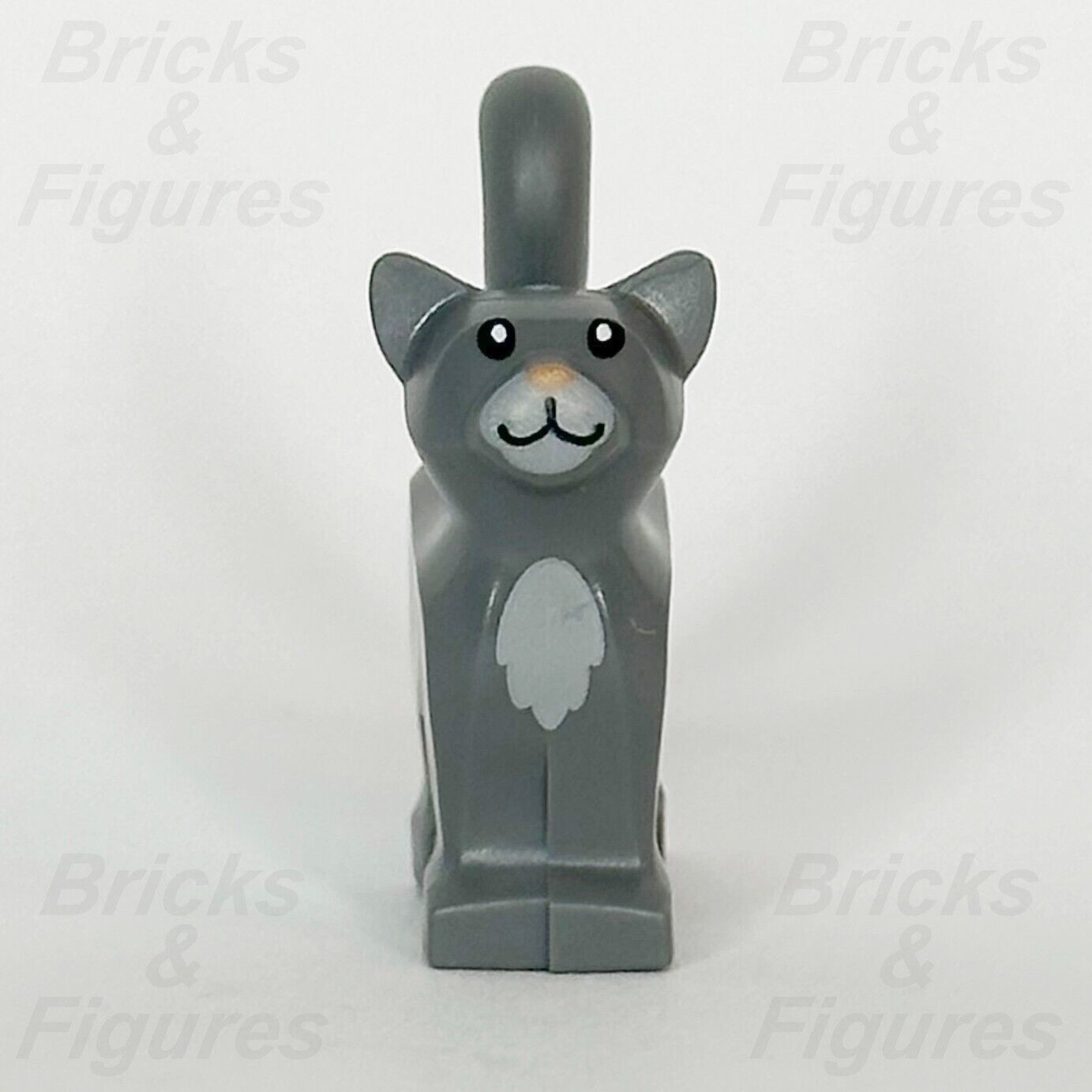 LEGO City Dark Bluish Grey Cat Animal Minifigure Part Nougat Nose 60382 40608 - Bricks & Figures