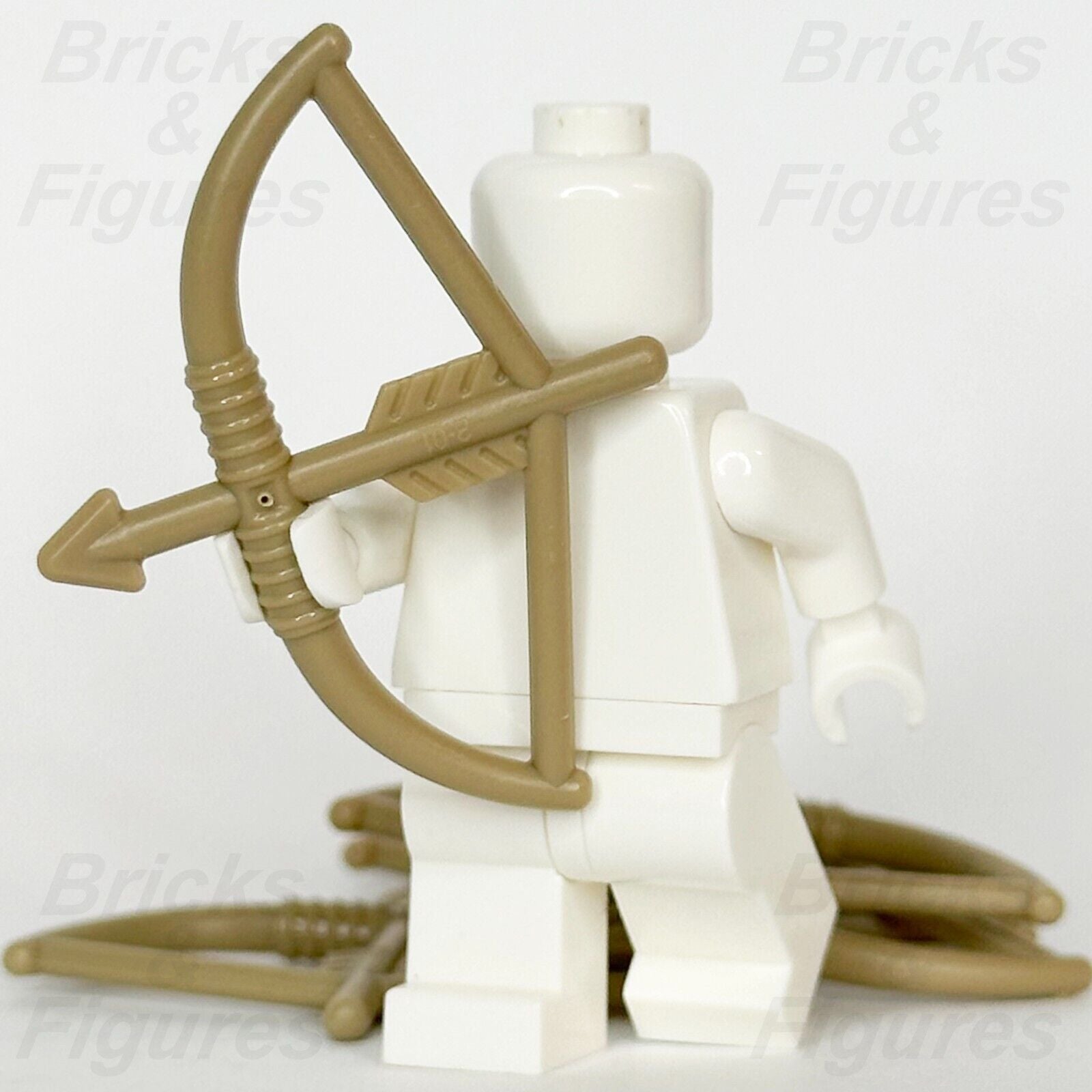 LEGO Castle Dark Tan Bow with Arrow Drawn Minifigure Weapon Part 4499 61537 x 5 - Bricks & Figures