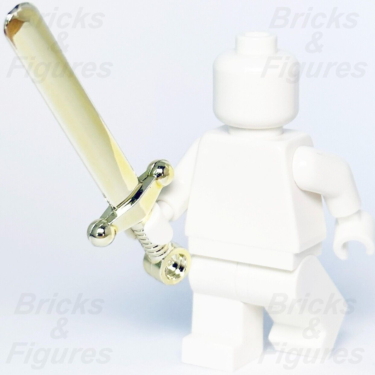 LEGO Chrome Gold Greatsword Sword Blade Minifigure Castle Weapon Part 59 71014 - Bricks & Figures