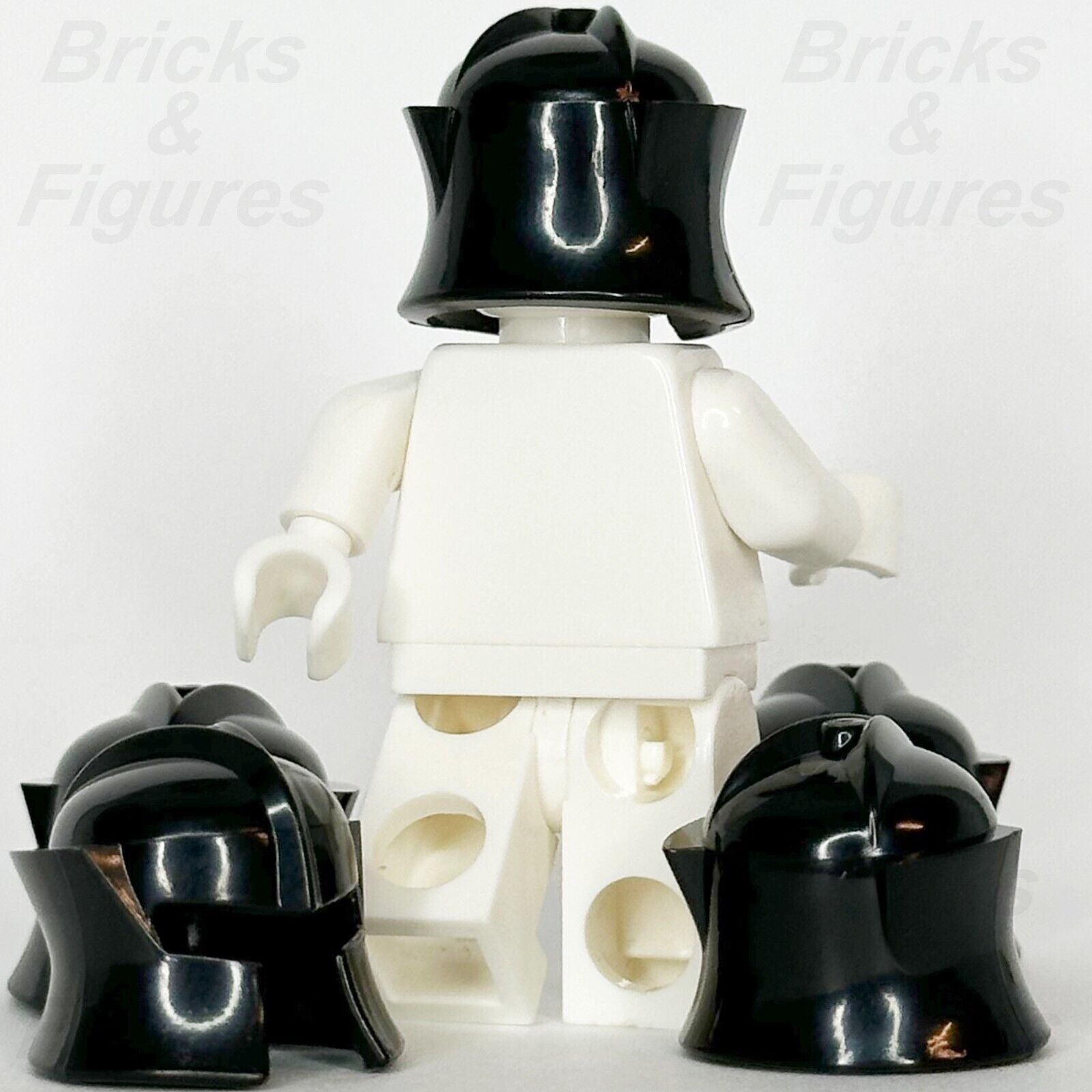 LEGO Castle Black Knight Helmet w/ Cheek Protection Minifigure Part 48493 x 5 - Bricks & Figures