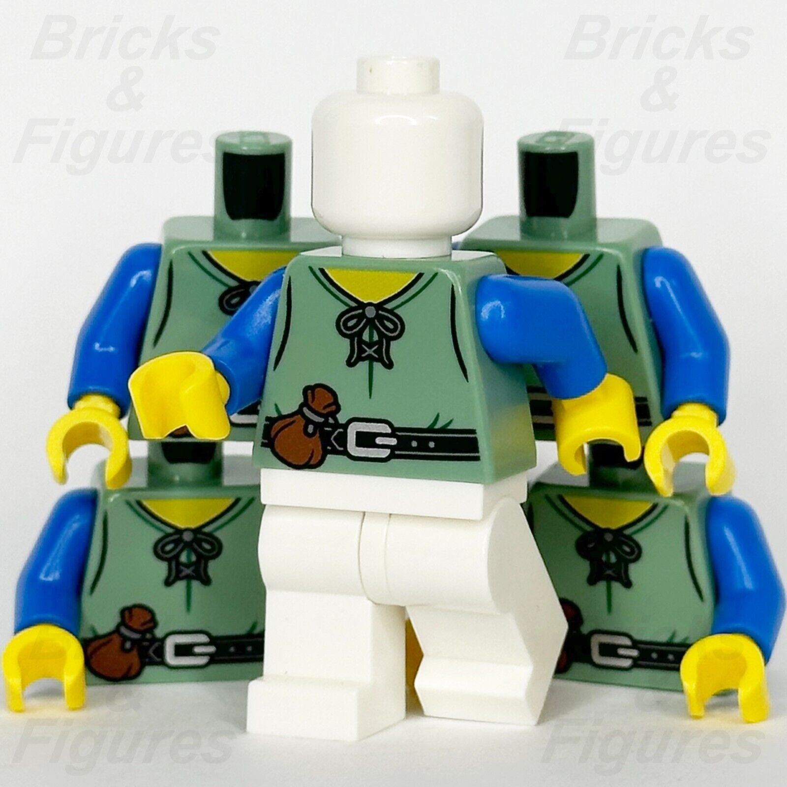 LEGO Castle Peasant Torso Minifigure Body Part Farmer 10305 10332 910037 x 5 - Bricks & Figures