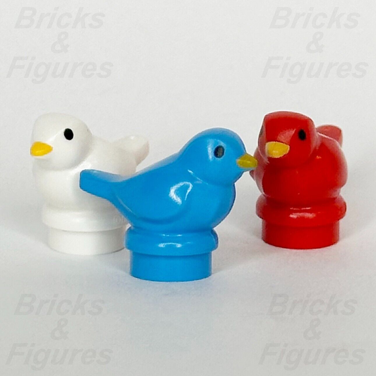 LEGO Small White Blue Red Bird Animal Minifigure Part x 3 Little Birds 41835pb01 - Bricks & Figures