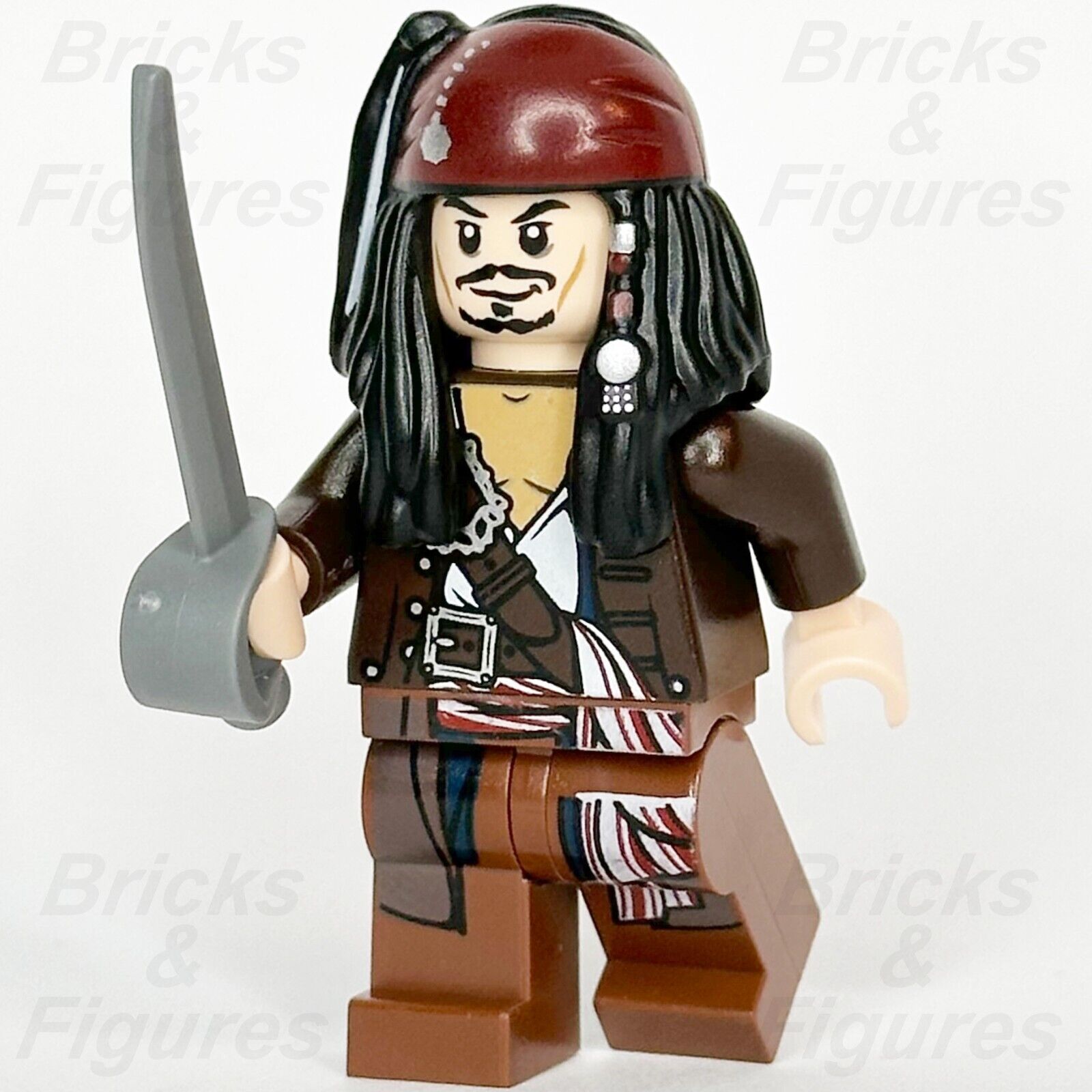 LEGO Pirates of the Caribbean Captain Jack Sparrow Minifigure Pirate 4184 poc034 - Bricks & Figures