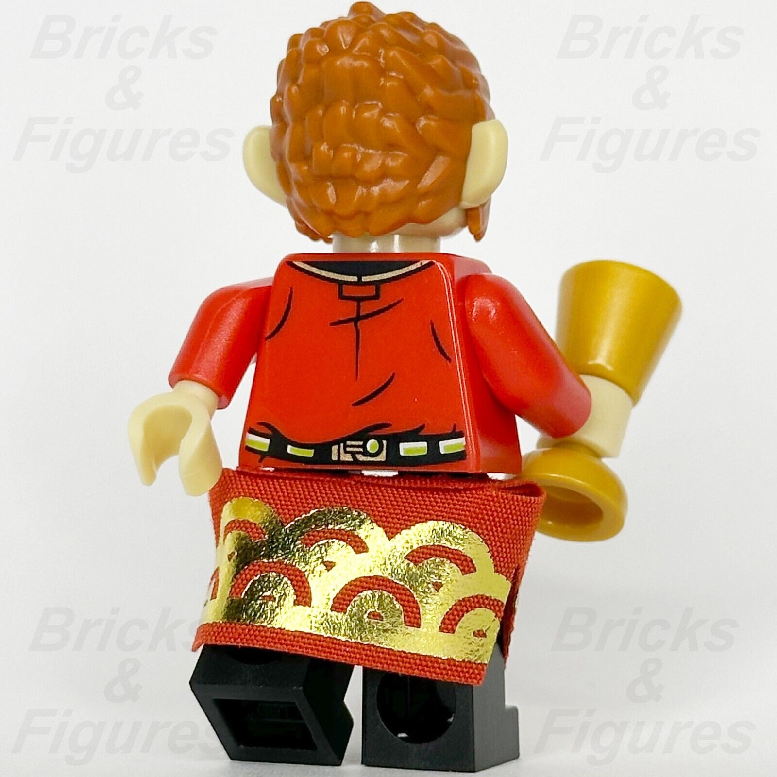 LEGO Monkie Kid Warden Monkey King Minifigure with Skirt Gold Cup 80039 mk098 - Bricks & Figures