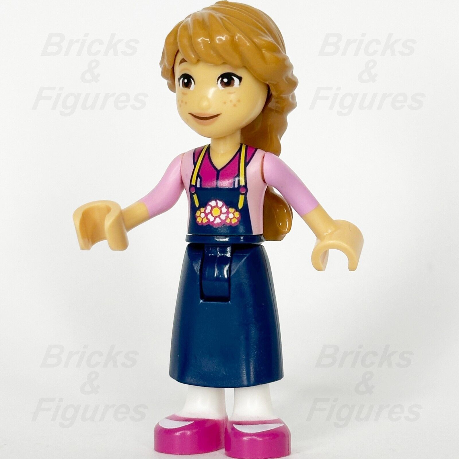 LEGO Friends Fiona Minifigure Pink Sweater Dark Blue Overalls 41732 frnd574 - Bricks & Figures