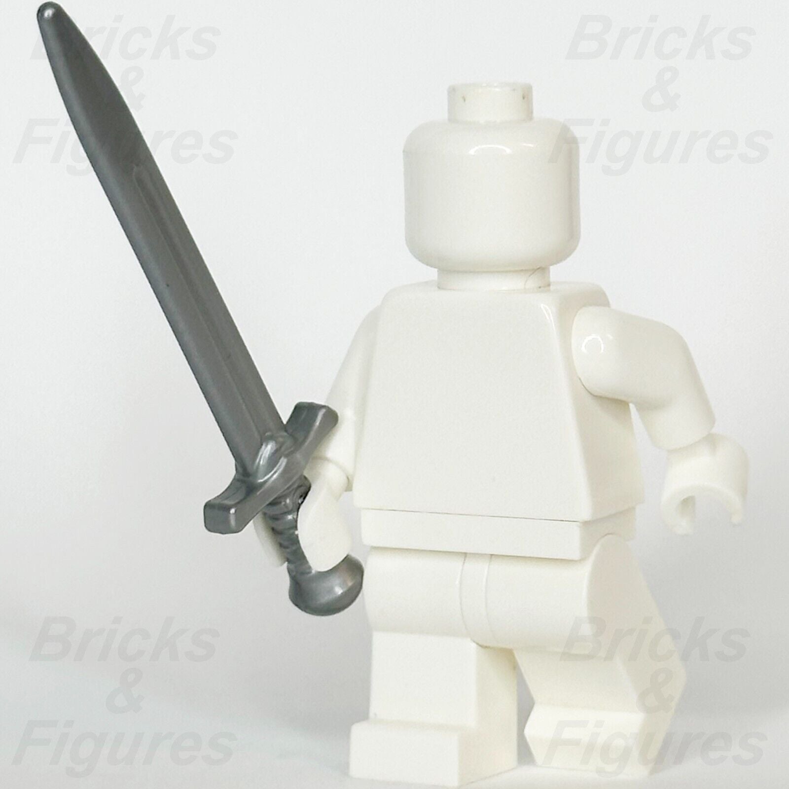 LEGO Aragorn Sword Minifigure Weapon Part Greatsword Flat Silver 10316 2674d - Bricks & Figures