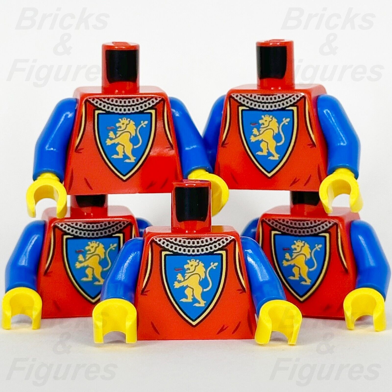 LEGO Castle Lion Knight Torso Minifigure Body Part 10305 10332 973pb4840c01 x 5 - Bricks & Figures