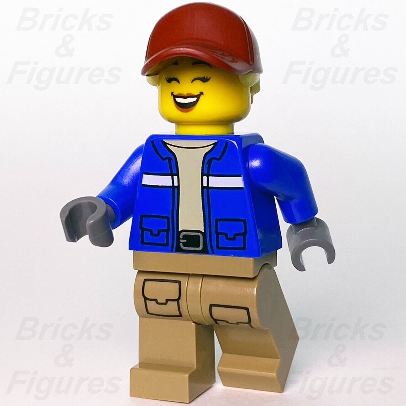 LEGO City Wildlife Rescue Explorer Female Minifigure Dark Red Cap 60302 cty1305