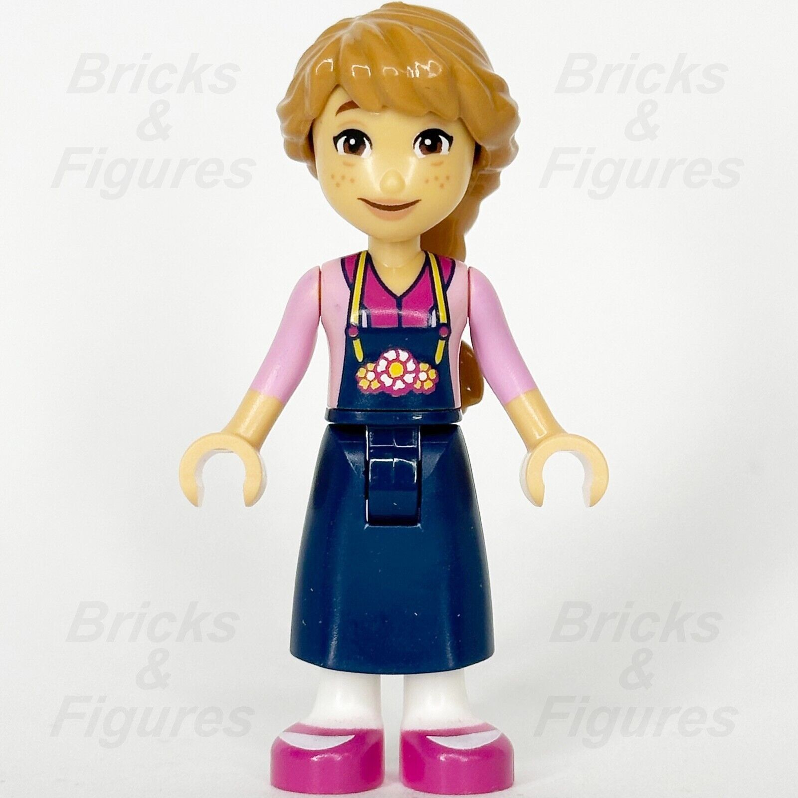 LEGO Friends Fiona Minifigure Pink Sweater Dark Blue Overalls 41732 frnd574 - Bricks & Figures