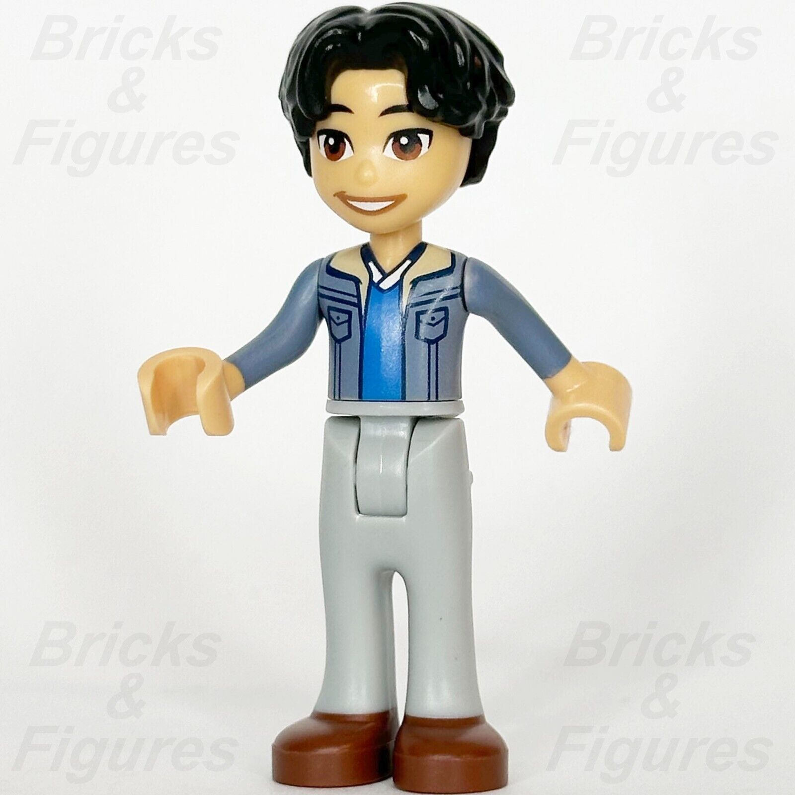 LEGO Friends Niko Minifigure Sand Blue Jacket Brown Shoes Minifig 41757 frnd625 - Bricks & Figures