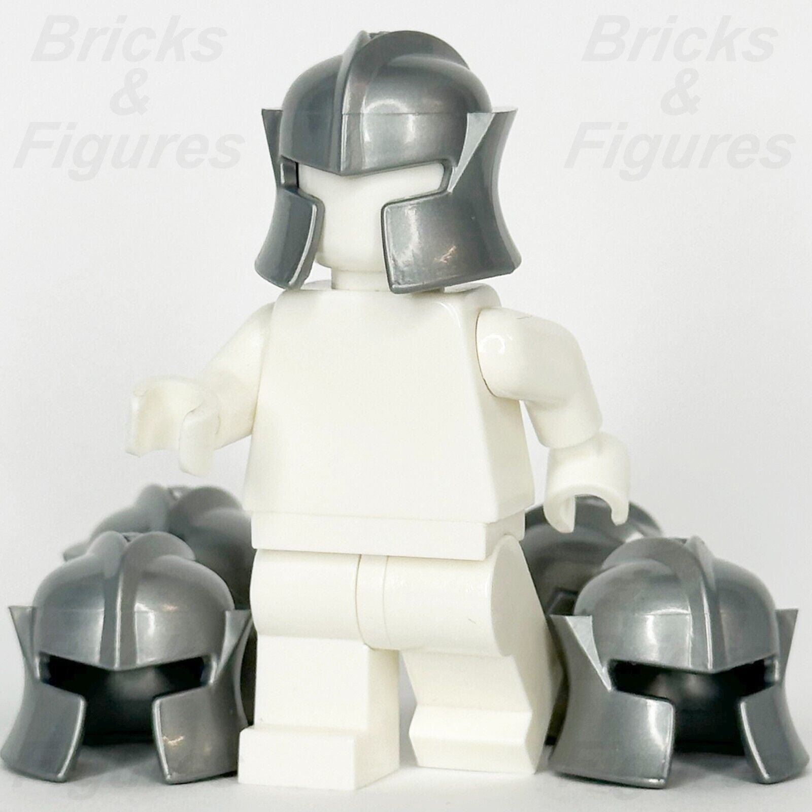 LEGO Castle Flat Silver Knight Helmet Cheek Protection Minifigure Part 48493 x 5 - Bricks & Figures