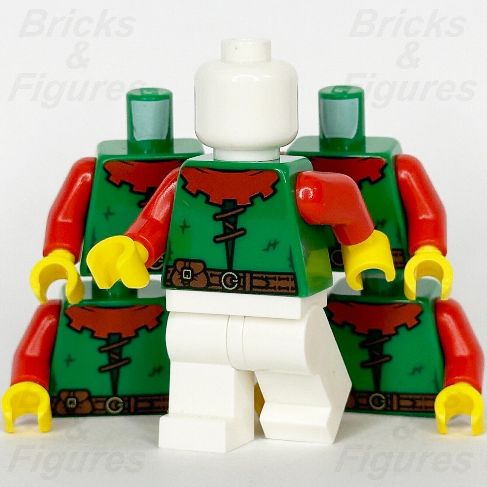 LEGO Castle Forestmen Torso Minifigure Body Part Green 10305 40567 910037 x 5 - Bricks & Figures