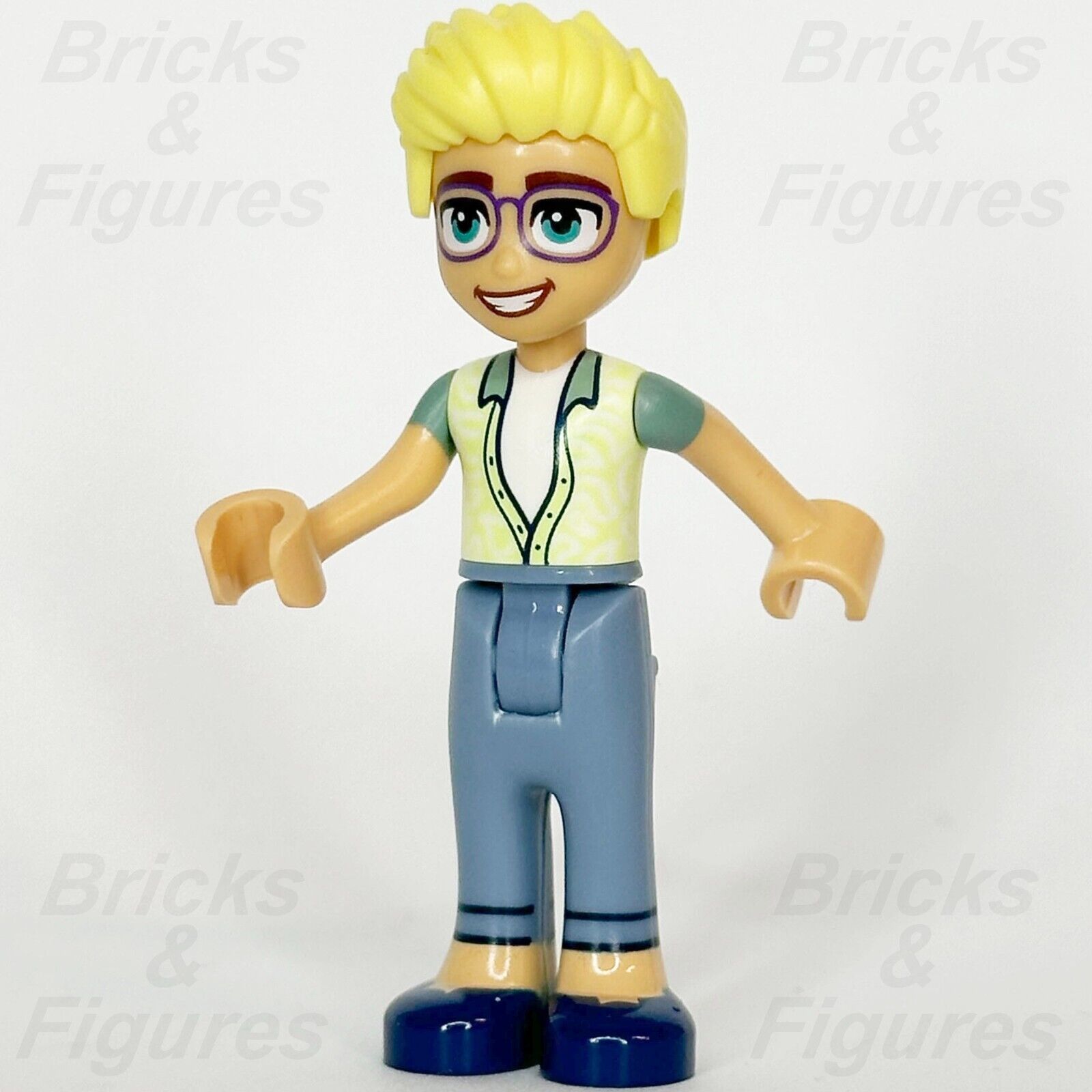 LEGO Friends Olly Minifigure Green Shirt Dark Blue Shoes Minifig 41754 frnd594 - Bricks & Figures