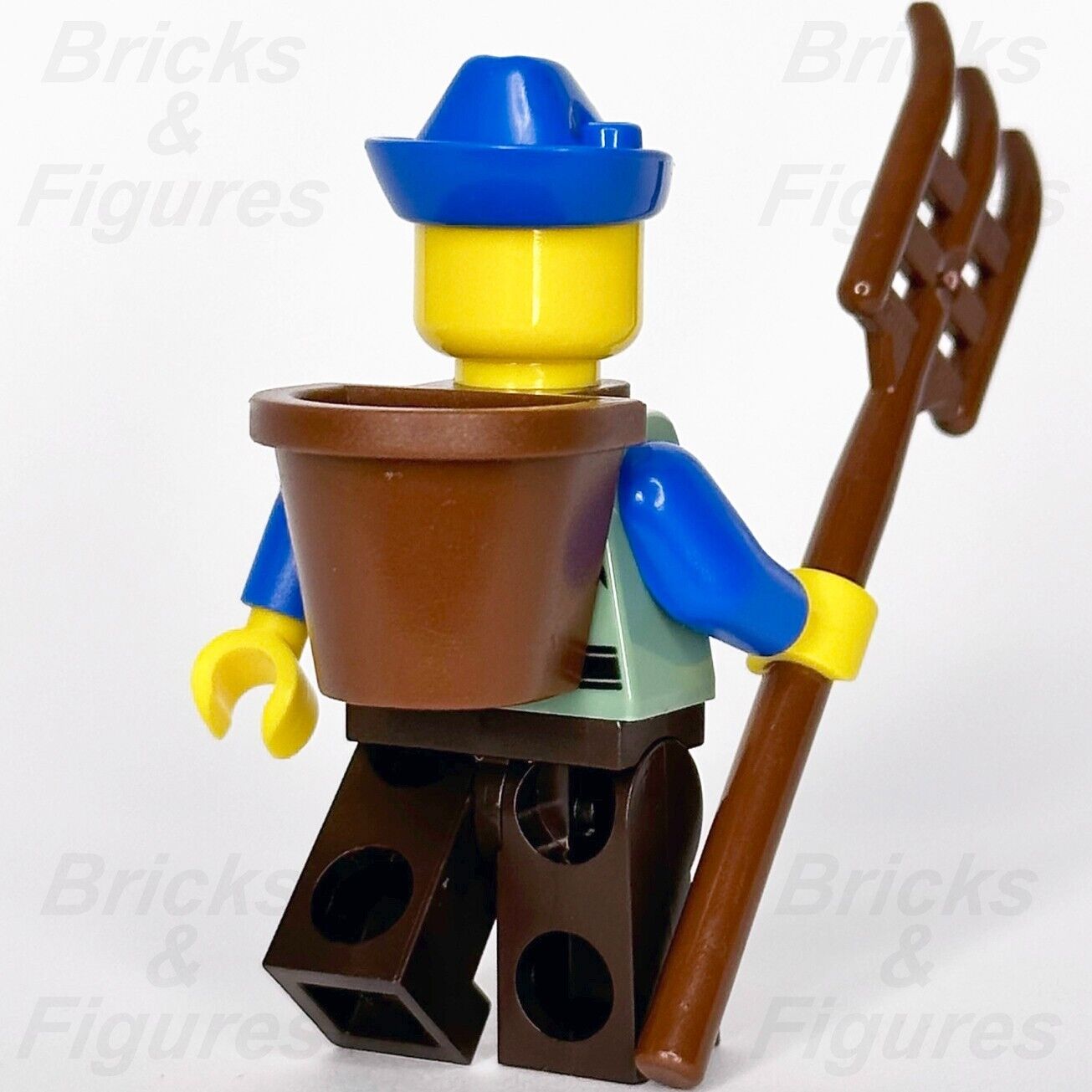 LEGO Castle Peasant Minifigure Lion Knights Farmer D-Basket Rake 10305 cas579