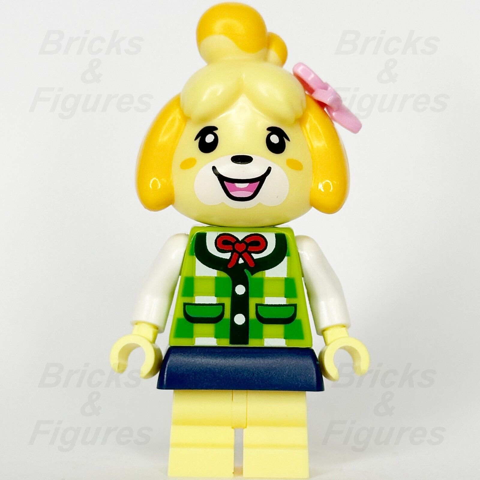 LEGO Animal Crossing Isabelle Minifigure Dog Plaid Vest Blue Skirt 77049 ani003