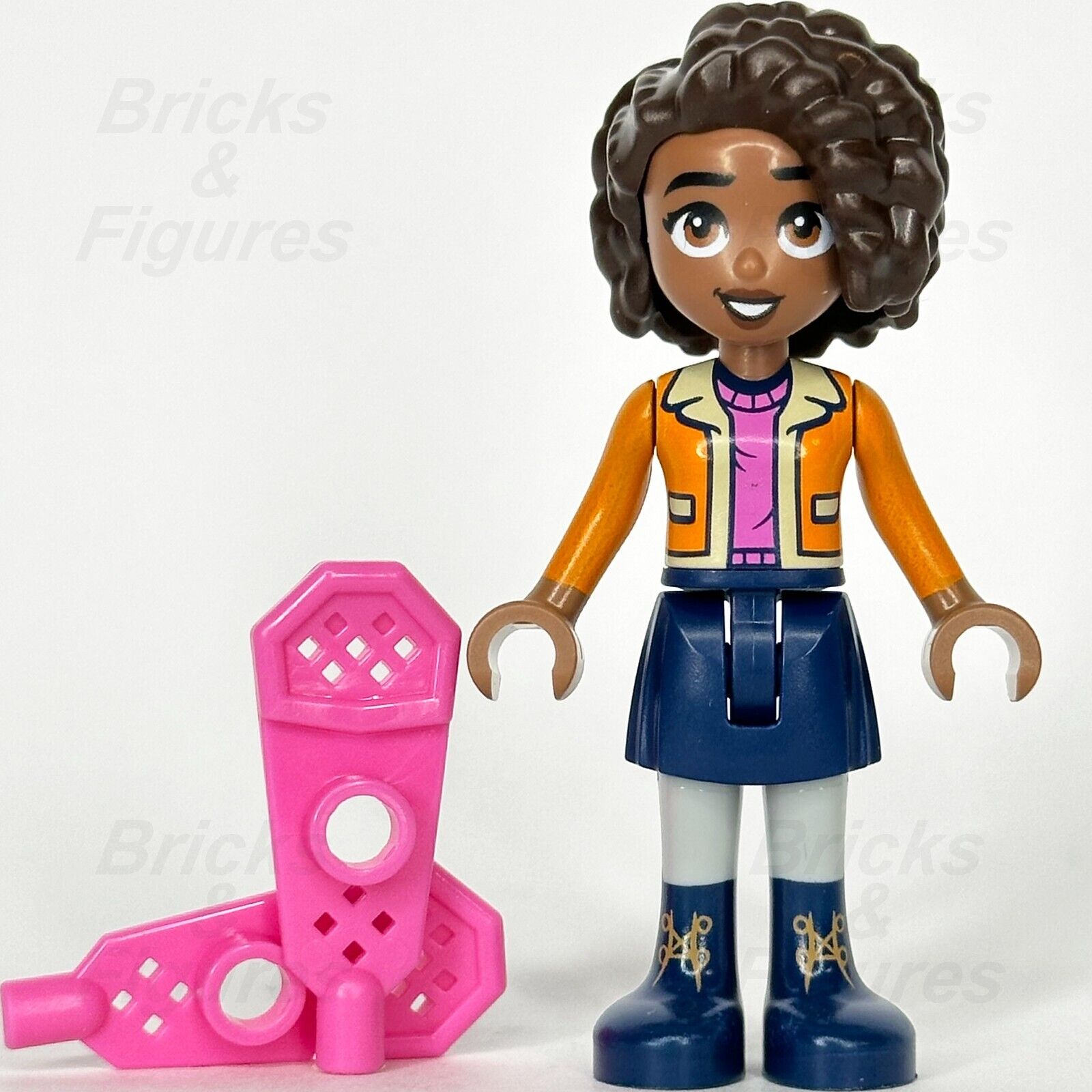 LEGO Friends Aliya Minifigure Orange Jacket Dark Pink Snowshoes 41760 frnd664 - Bricks & Figures