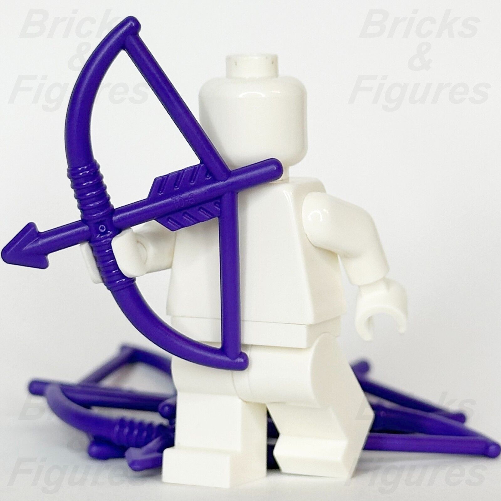 LEGO Castle Dark Purple Bow with Arrow Drawn Minifigure Weapon Part 4499 x 5 - Bricks & Figures