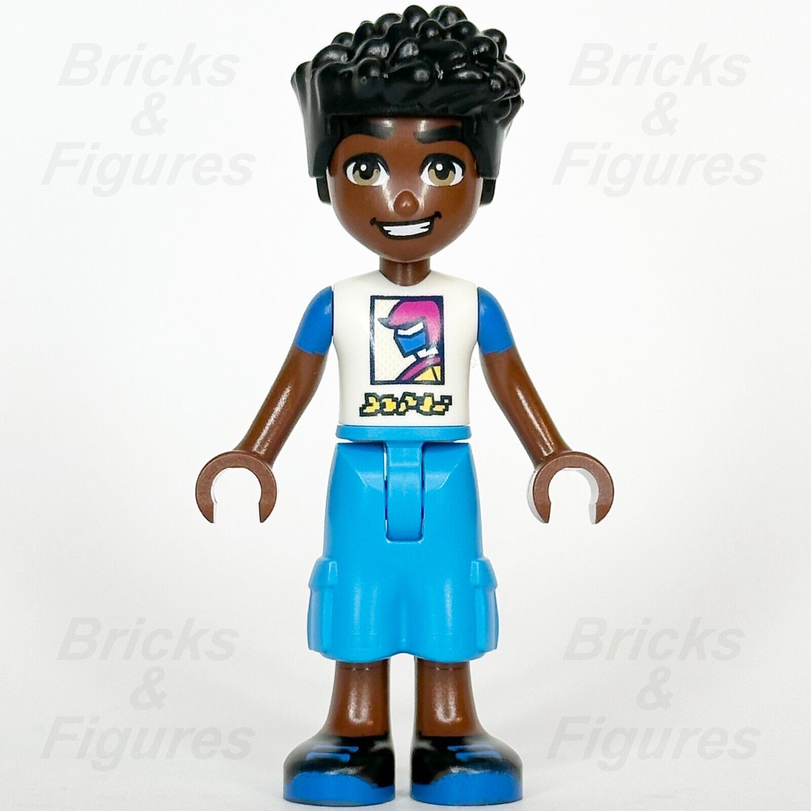 LEGO Friends Zac Minifigure White and Blue Shirt with Racer 41751 frnd616