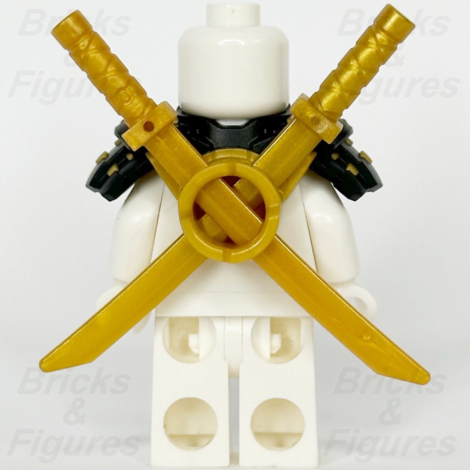 LEGO Ninjago Minifigure Shoulder Armour Part Black Scabbard w/ 2 Katana Swords - Bricks & Figures