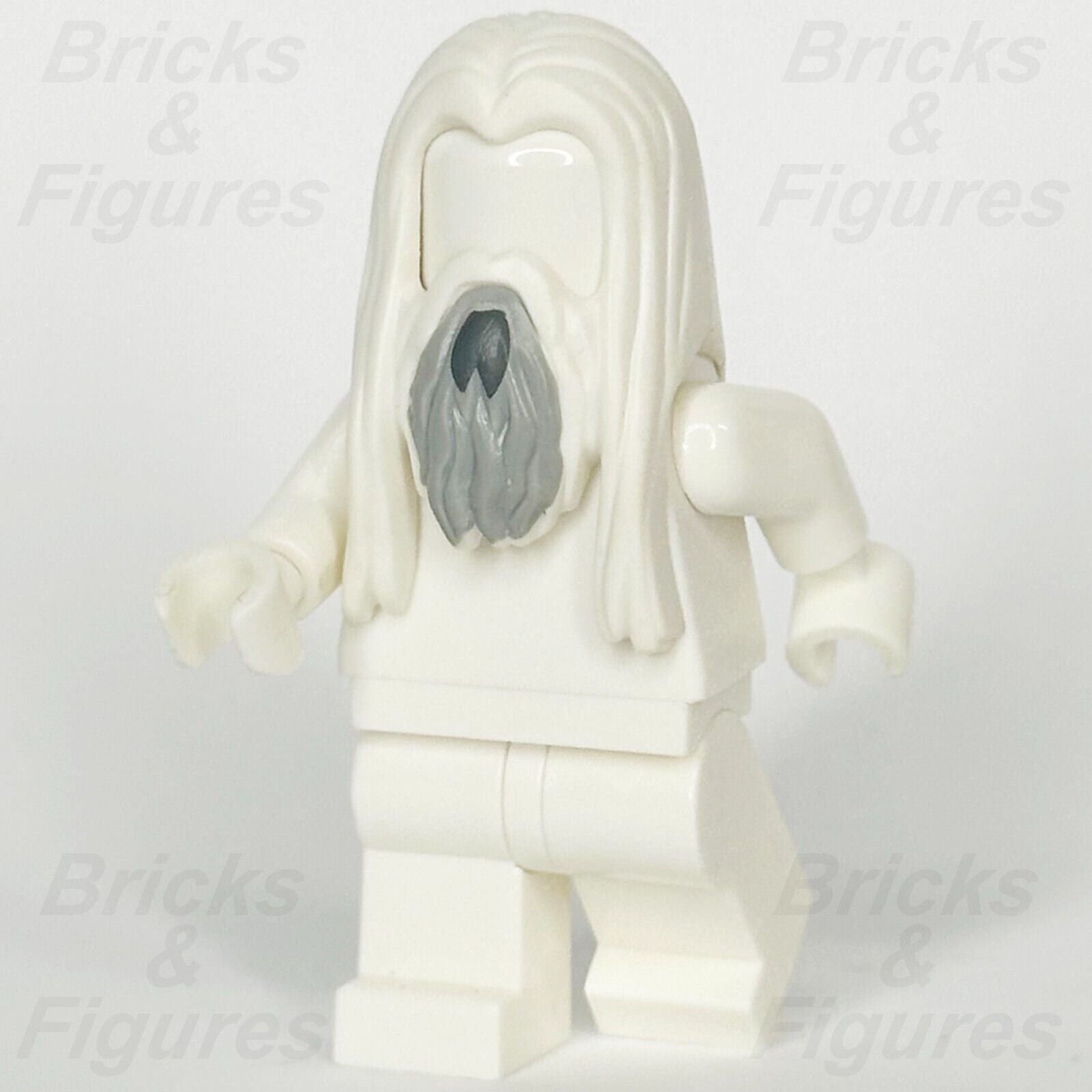 LEGO The Lord of the Rings Saruman Minifigure Hair & Beard Part White Long 10237 - Bricks & Figures