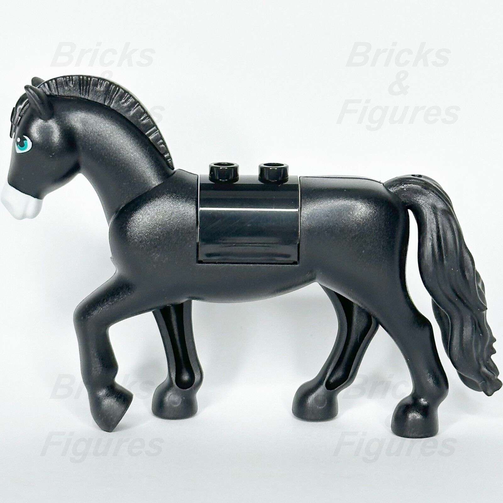 LEGO Disney Princess Black Horse Khan Animal Part Minifigure 43208 White Blaze - Bricks & Figures