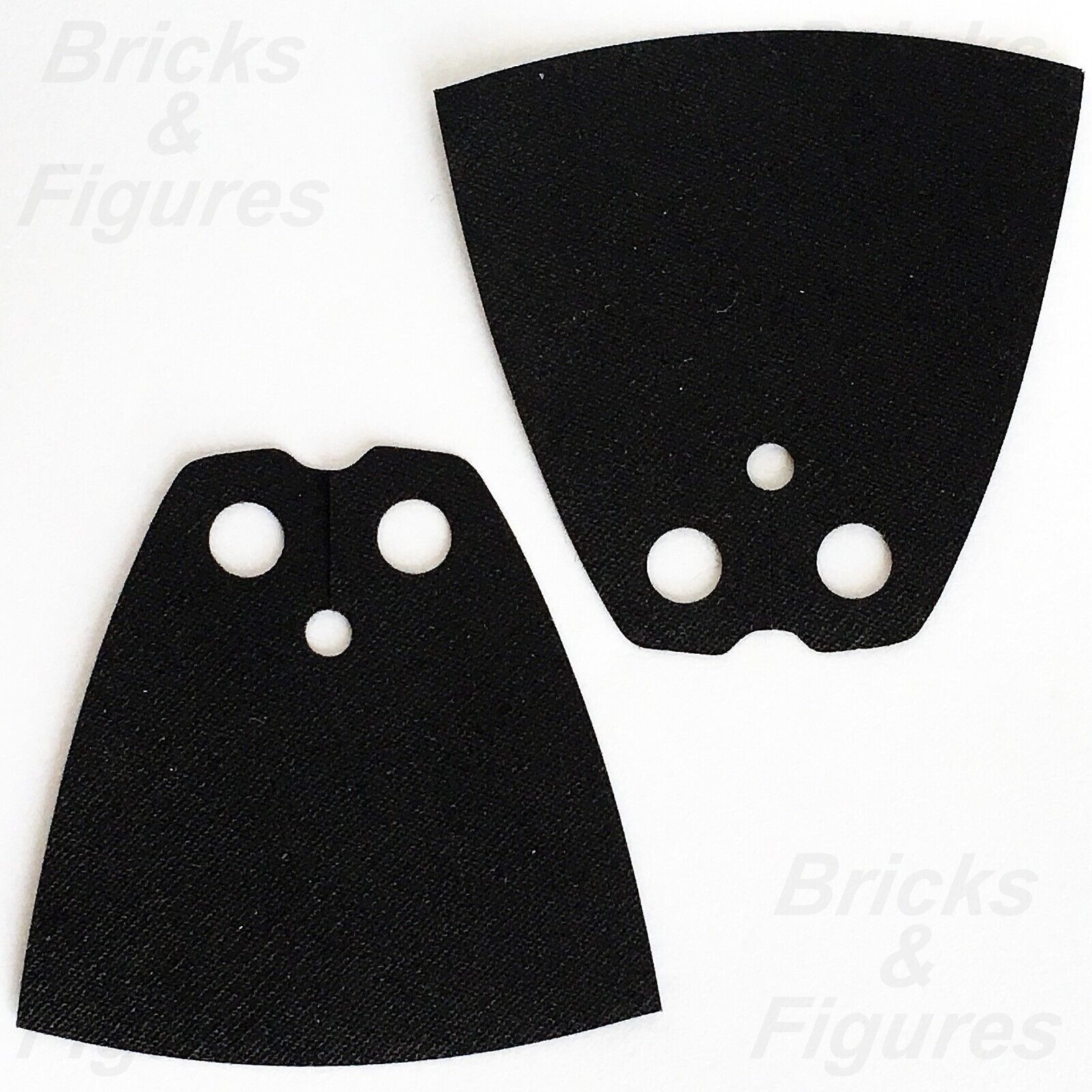 LEGO Black Minifigure Cape x 2 Cloth Traditional Starched Body Wear Part 522 - Bricks & Figures