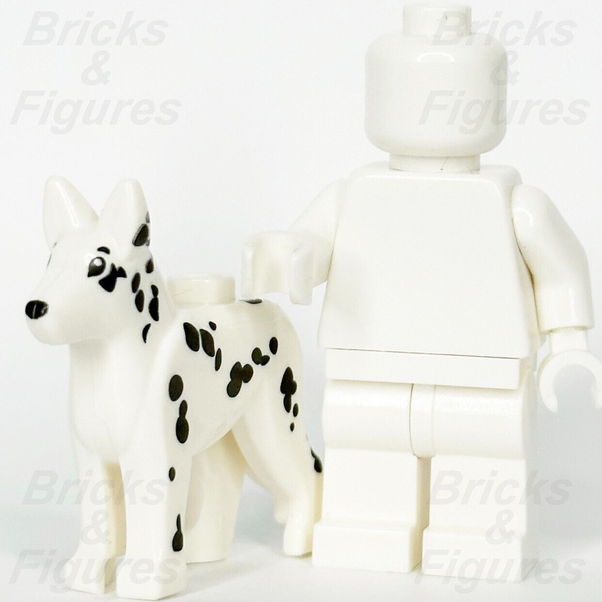 LEGO City Dalmatian Dog Minifigure Part Animal Fire 92586pb03 White Black Spots - Bricks & Figures