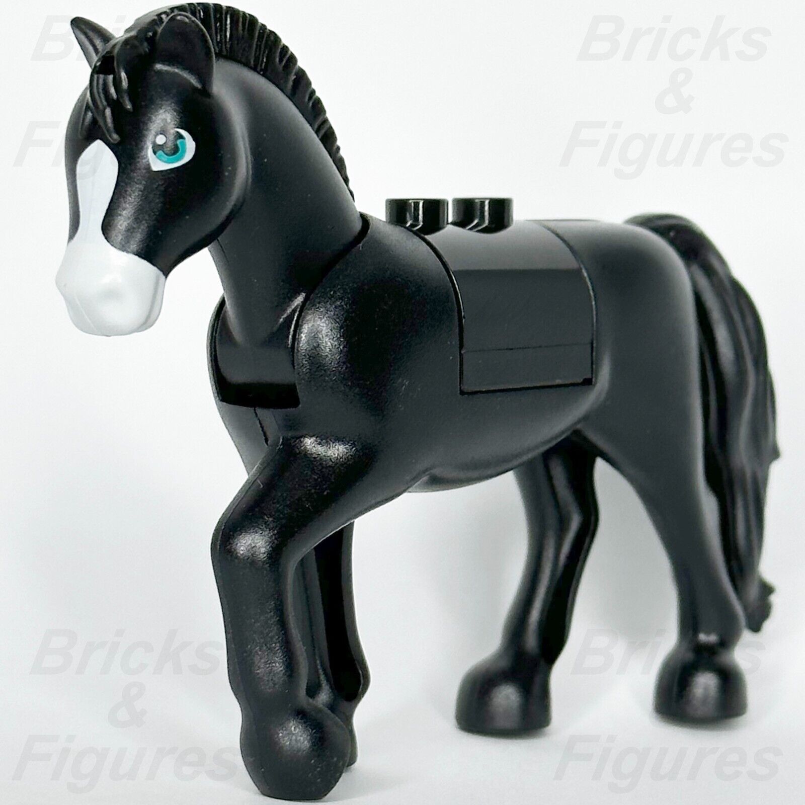 LEGO Disney Princess Black Horse Khan Animal Part Minifigure 43208 White Blaze - Bricks & Figures