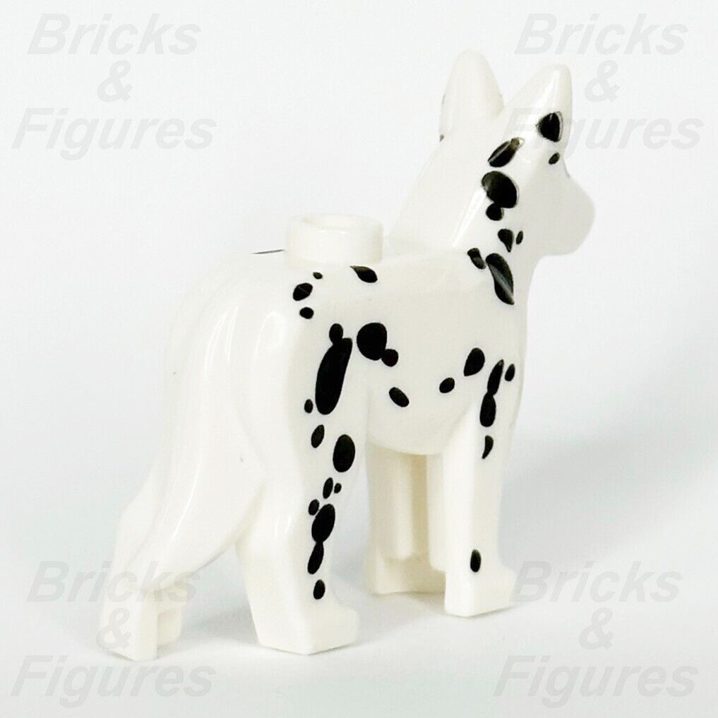 LEGO City Dalmatian Dog Minifigure Part Animal Fire 92586pb03 White Black Spots - Bricks & Figures