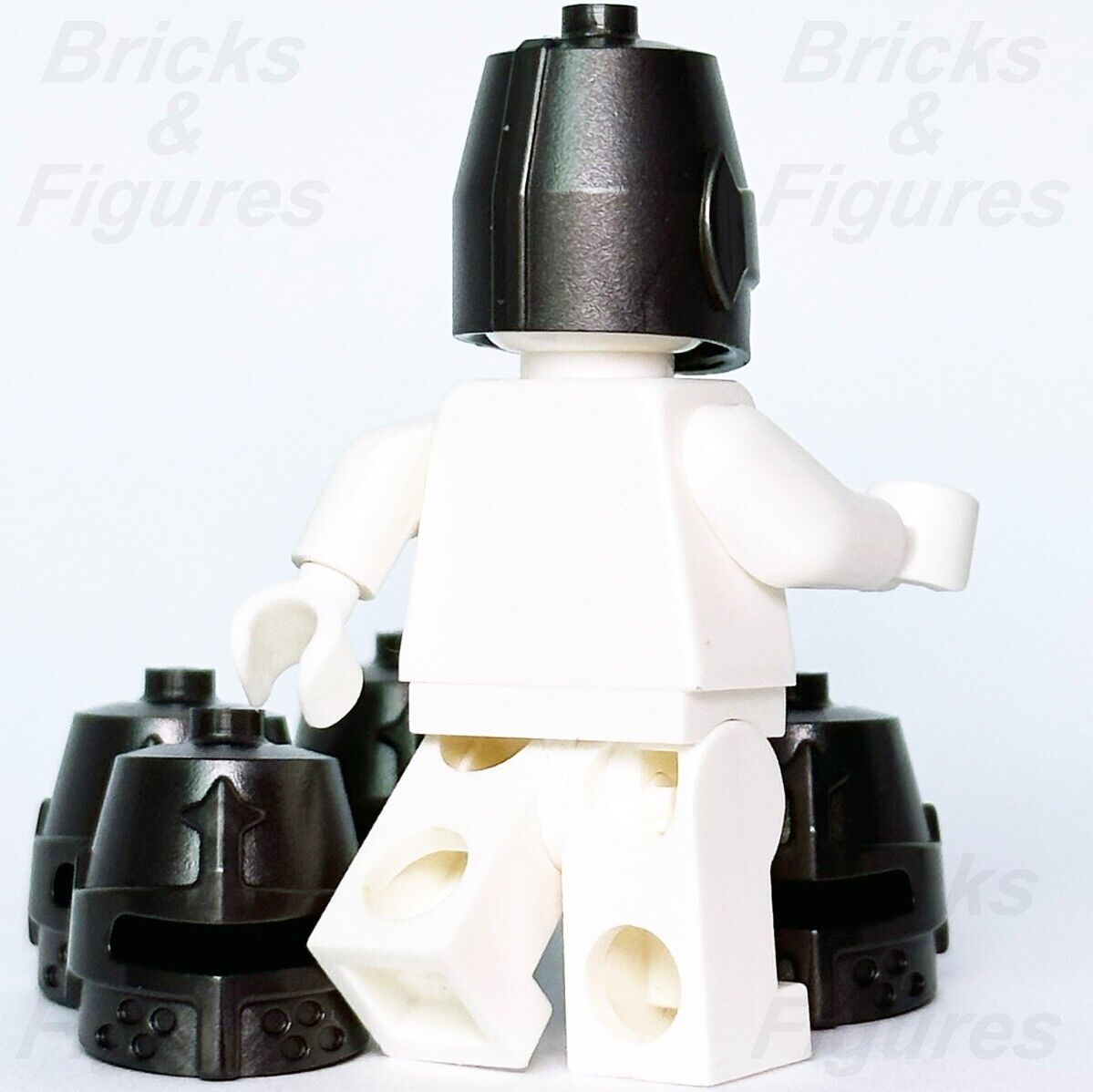 LEGO Castle 5 x Knight Closed Helmet Pearl Dark Grey Minifigure Part 89520 New - Bricks & Figures