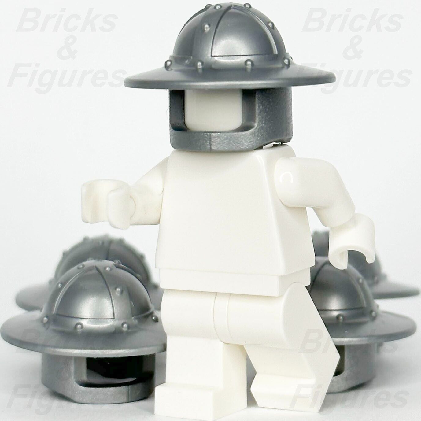 LEGO Castle Knight Chin Guard & Broad Brim Helmet Minifigure Part 30273 x 5 - Bricks & Figures